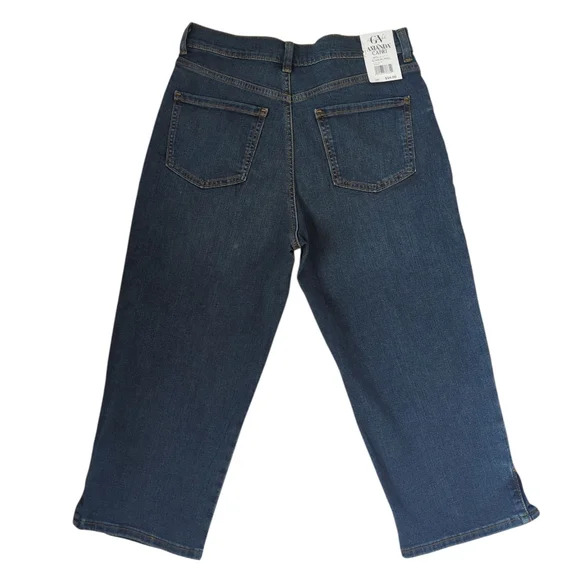 NWT Gloria Vanderbilt Amanda Slimming Effect Capri Denim Jeans 8 Blue Pockets - Picture 11 of 16